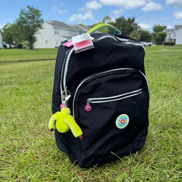 Kipling | Bags | Kipling Black Backpack Laptop Bag With Lime  display picture 1